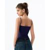 QINSEN Women’s Mesh Camisole Tank Top Double Lined Spaghetti Strap Sleeveless Cami Shirts(Navy Blue)