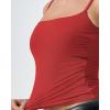 QINSEN Women’s Mesh Camisole Tank Top Double Lined Spaghetti Strap Sleeveless Cami Shirts(Red)
