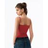 QINSEN Women’s Mesh Camisole Tank Top Double Lined Spaghetti Strap Sleeveless Cami Shirts(Red)