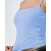 QINSEN Women’s Mesh Camisole Tank Top Double Lined Spaghetti Strap Sleeveless Cami Shirts(Sky Blue)