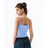 QINSEN Women’s Mesh Camisole Tank Top Double Lined Spaghetti Strap Sleeveless Cami Shirts(Sky Blue)