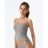 QINSEN Women’s Mesh Camisole Tank Top Double Lined Spaghetti Strap Sleeveless Cami Shirts(Taupe Gray)