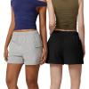 QINSEN Womens 100% Cotton Soft Casual Shorts Elastic Waist Summer Lounge Shorts with Pockets(Black)