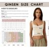 QINSEN Womens Sleeveless Cropped Rib Knit Seamless Sweetheart Neckline Going Out Tank Tops(Beige)