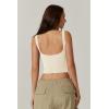 QINSEN Womens Sleeveless Cropped Rib Knit Seamless Sweetheart Neckline Going Out Tank Tops(Beige)