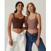 QINSEN Womens Sleeveless Cropped Rib Knit Seamless Sweetheart Neckline Going Out Tank Tops(Warm Taupe)