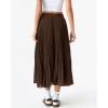 QINSEN Women’s Elegant Flowy Pleated Chiffon Skirts A-line Swing Midi Skirts Elastic Waist Soft Linging(Mocha)