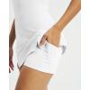 QINSEN Two Piece Womens Spaghetti Strap Tennis Dress with Shorts Racer Back Workout Golf Dresses(White)