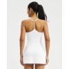 QINSEN Two Piece Womens Spaghetti Strap Tennis Dress with Shorts Racer Back Workout Golf Dresses(White)
