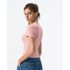 QINSEN Women’s Crewneck Short Sleeve T Shirts Ribbed Button Going Out Trendy Tops(Pink)