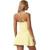 QINSEN Womens Square Neck Tennis Dress Sleeveless Built in Shorts Golf Athletic Dress with Pockets(Light Yellow)