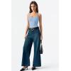 QINSEN Womens Cross Back Tank Top V Neck Double Lined Camisole Top Sleeveless Spaghetti Strap Going Out Tops(Sky Blue)