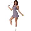 QINSEN Womens Zip Front Tennis Dress Polo Collar Racer Back Workout Golf Dresses Build in Shorts with Pockets(Twilight Purple)