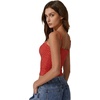 QINSEN Women’s Double Lined Basic Tank Top Adjustable Spaghetti Straps Sleeveless Camisole Shirts(Red With White Dots)