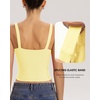 QINSEN Womens Tank Tops with Built in Bras Square Neck Double Lined Basic Sleeveless Workout Tops(Baby Yellow)