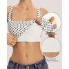 QINSEN Womens Tank Tops with Built in Bras Square Neck Double Lined Basic Sleeveless Workout Tops(Black Polka Dots)