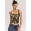 QINSEN Womens Tank Tops with Built in Bras Square Neck Double Lined Basic Sleeveless Workout Tops(Leopard)