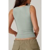 QINSEN Women’s Sweetheart Neck Sleeveless Crop Tank Form-Fitting Wide Strap Top for Casual Active Wear(Army Green)