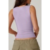 QINSEN Women’s Sweetheart Neck Sleeveless Crop Tank Form-Fitting Wide Strap Top for Casual Active Wear(Lavender Frost)