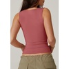 QINSEN Women’s Sweetheart Neck Sleeveless Crop Tank Form-Fitting Wide Strap Top for Casual Active Wear(Wine(marsala))