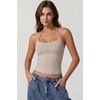 QINSEN Self Tie Halter Neck Basic Shirts for Womens Double Lined Slimming Fit Going Out Sleeveless Tops(Mushroom)