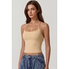 QINSEN Self Tie Halter Neck Basic Shirts for Womens Double Lined Slimming Fit Going Out Sleeveless Tops(Tan)