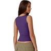 QINSEN Women’s Square Neck Sleeveless Double-Layer Tank Tops Basic Tight T Shirts(Dark Purple)