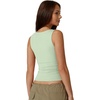 QINSEN Women’s Square Neck Sleeveless Double-Layer Tank Tops Basic Tight T Shirts(Light Viridian)