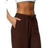 QINSEN Women’s Wrinkle-Free Wide Leg Palazzo Pants High Rise Flowy Drape Drawstring Elastic Waist Trousers with Pockets(Mocha Brown)
