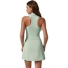 QINSEN Womens Zip Front Tennis Dress Polo Collar Racer Back Workout Golf Dresses Build in Shorts with Pockets(Smoke Green)