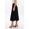 QINSEN Women’s Elegant Flowy Pleated Chiffon Skirts Summer A-line Swing Midi Skirts Casual Elastic Waist Soft Lining(Black)