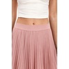 QINSEN Women’s Elegant Flowy Pleated Chiffon Skirts Summer A-line Swing Midi Skirts Casual Elastic Waist Soft Lining(Dusty Pink)