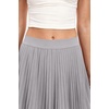 QINSEN Women’s Elegant Flowy Pleated Chiffon Skirts Summer A-line Swing Midi Skirts Casual Elastic Waist Soft Lining(Light Grey)