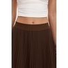 QINSEN Women’s Elegant Flowy Pleated Chiffon Skirts Summer A-line Swing Midi Skirts Casual Elastic Waist Soft Lining(Mocha)