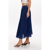 QINSEN Women’s Elegant Flowy Pleated Chiffon Skirts Summer A-line Swing Midi Skirts Casual Elastic Waist Soft Lining(Navy)