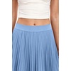 QINSEN Women’s Elegant Flowy Pleated Chiffon Skirts Summer A-line Swing Midi Skirts Casual Elastic Waist Soft Lining(Sky Blue)