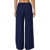 QINSEN Women’s Wrinkle-Free Wide Leg Palazzo Pants High Rise Flowy Drape Drawstring Elastic Waist Trousers with Pockets(Admiral)