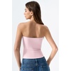 QINSEN Women’s Tube Top Double Lined Strapless Bandeau Top Summer Slim Fit Going Out Tank Tops(Baby Pink)