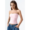 QINSEN Women’s Tube Top Double Lined Strapless Bandeau Top Summer Slim Fit Going Out Tank Tops(Baby Pink)