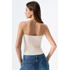 QINSEN Women’s Tube Top Double Lined Strapless Bandeau Top Summer Slim Fit Going Out Tank Tops(Beige)