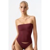 QINSEN Women’s Tube Top Double Lined Strapless Bandeau Top Summer Slim Fit Going Out Tank Tops(Burgundy)