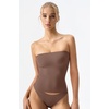 QINSEN Women’s Tube Top Double Lined Strapless Bandeau Top Summer Slim Fit Going Out Tank Tops(Cacao Nibs)