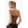 QINSEN Women’s Tube Top Double Lined Strapless Bandeau Top Summer Slim Fit Going Out Tank Tops(Cacao Nibs)