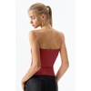 QINSEN Women’s Tube Top Double Lined Strapless Bandeau Top Summer Slim Fit Going Out Tank Tops(Merlot)