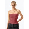 QINSEN Women’s Tube Top Double Lined Strapless Bandeau Top Summer Slim Fit Going Out Tank Tops(Merlot)