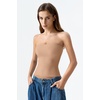 QINSEN Women’s Tube Top Double Lined Strapless Bandeau Top Summer Slim Fit Going Out Tank Tops(Tan)