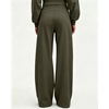 QINSEN Women’s Wide Leg Yoga Pants High Waisted Zipper Pockets Stretchy Palazzo Pants with Drawstring Hem(Army Green)