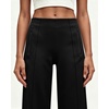 QINSEN Women’s Wide Leg Yoga Pants High Waisted Zipper Pockets Stretchy Palazzo Pants with Drawstring Hem(Black)