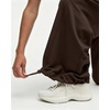 QINSEN Women’s Wide Leg Yoga Pants High Waisted Zipper Pockets Stretchy Palazzo Pants with Drawstring Hem(Brown)