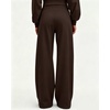 QINSEN Women’s Wide Leg Yoga Pants High Waisted Zipper Pockets Stretchy Palazzo Pants with Drawstring Hem(Brown)